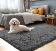 Rugs for Living Room,Grey Fluffy Carpet Large Fuzzy Plush Shag Comfy Soft, Non-Slip Indoor Floor Carpet,Room,Bedroom,Playroom, Home Decor Aesthetic