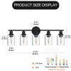 5-Light Bathroom Light Fixtures, Brushed Nickel Modern Vanity Lights Over Mirror with Clear Glass Shade