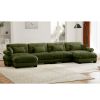 U Shaped Sectional Sofa Cloud Couch with Movable Ottomans