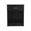 Pictor Nightstand, One Drawer, Lower Shelf, Superior Top, Black