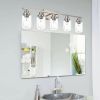 Wall Light Brushed Nickel Bathroom Vanity Lights, E26 Modern Bathroom Light Fixtures with Clear Glass Shade
